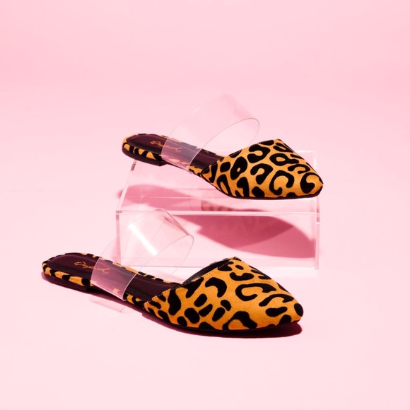 Qupid Shoes - ‼️FINAL CALL‼️Leopard Mule Ballerina Point Flat